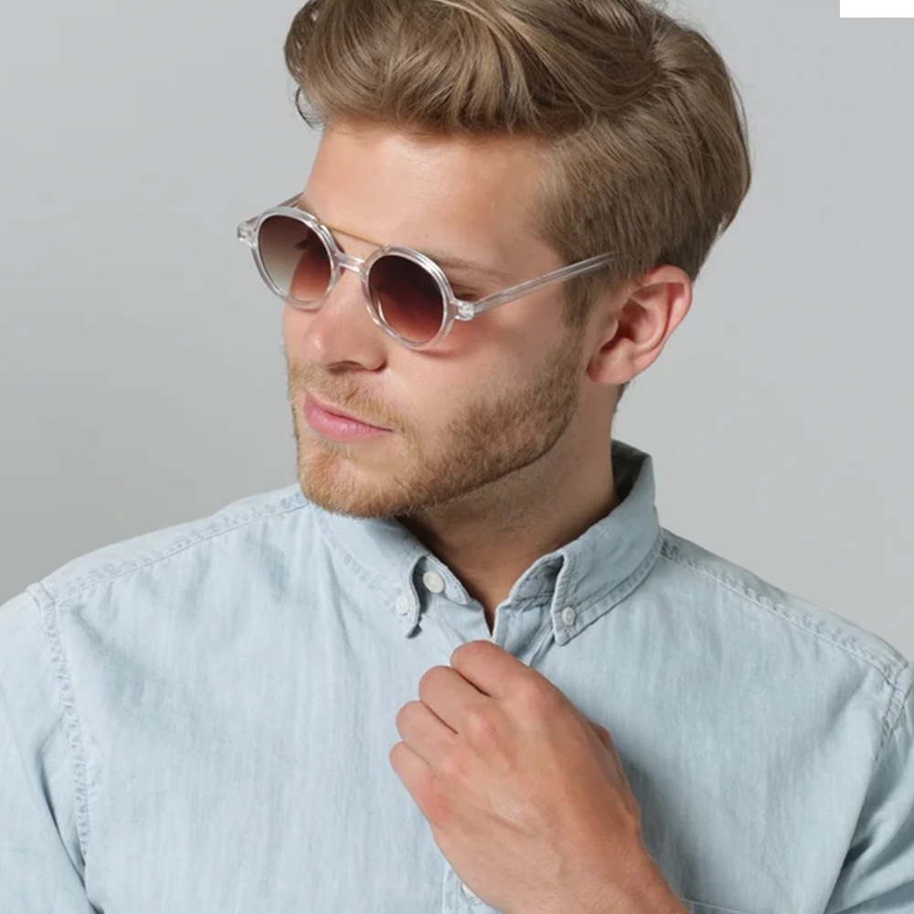 KOMONO Vivien Clear Sunglasses NEW Round Gold UV400 - Picture 4 of 12